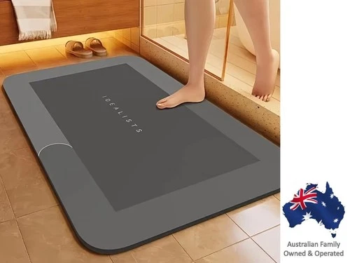 Diatomaceous Earth Bath Mat Super Absorbent Non Slip Fast Drying Soft Floor Mat