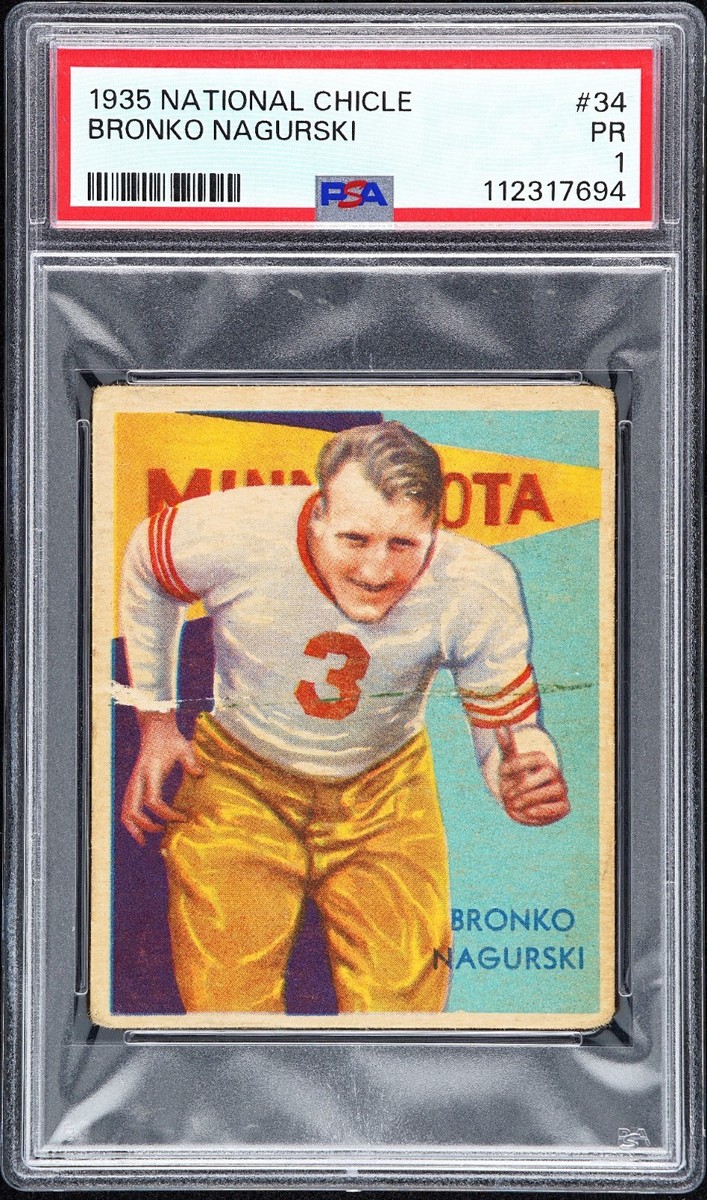 1935 National Chicle - Bronco Nagurski card #34 PSA graded PR 1