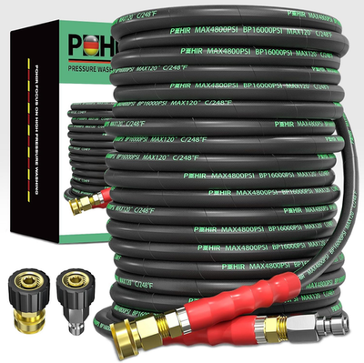 #ad 100 Ft Pressure Washer Hose 3 8quot; 4800 PSI Kink Resistant with Adapters $229.89