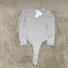 Elodie Bodysuit Gray Long Sleeve Women  s Size Small NWT