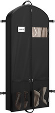 60'' Travel Garment Bag with Pockets for Suits, Dresses, Coats, Tuxedos, Heavy D