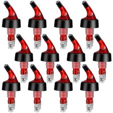 NFFIBDH Automatic Measured Bottle Pourer - Quick Shot Spirit 12 Pack, Red