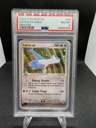 2003 POKEMON EX DRAGON #94 LATIOS EX-HOLO PSA 8