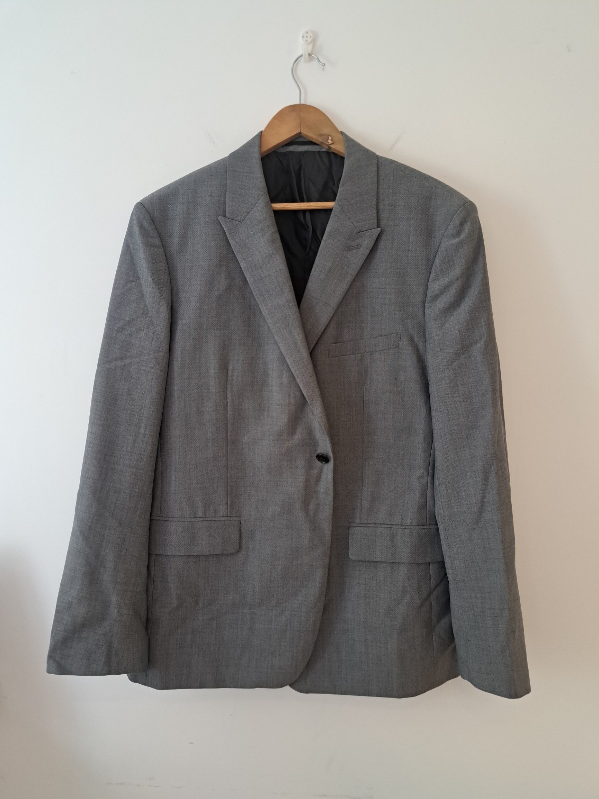 Tuta Reiss grigia UK 46 corta lana antracite Londra 2 pezzi Savile fila formale