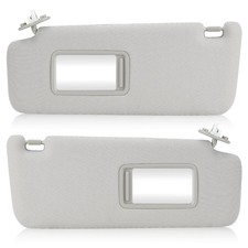 Left Driver  Right Passenger Side Gray Sun Visor with Vanity Light Fit for Toyo