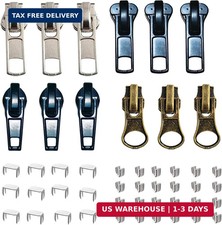 12 Pcs Zipper Pull Replacement 5 Zippers Repair Kit 5 Lockable Sliders,