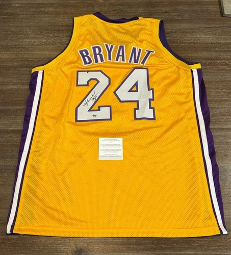 Kobe Bryant Signed Autographed Yellow Lakers Jersey COA NBA Basketball A46848