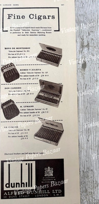 Alfred Dunhill Fine Cigars Havanas London 1960 Vintage Print Werbung