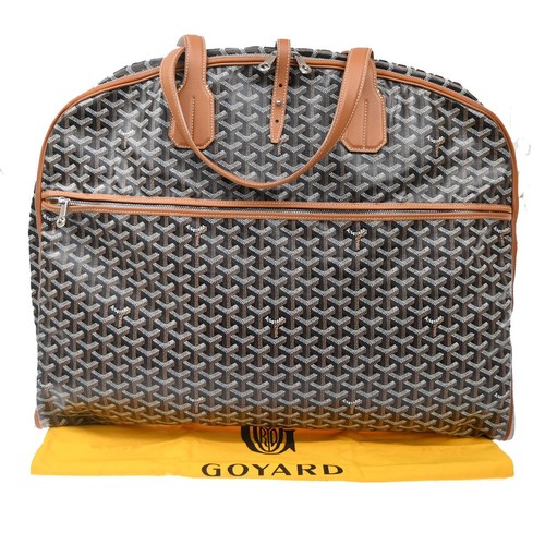 GOYARD Mayfair Garment Hand Bag Large Brown  Coating Canvas Leather SHW 357RQ118