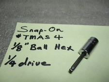 SNAP-ON  TMAS4 1/4" DRIVE SAE 1/8" HEX BIT BALL SOCKET DRIVER Underline Logo