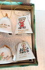 Vtg Porcelain Christmas Bell Ornaments Japan Set of 6 Mini Tree Decor 1.5" (N3) — photo 3