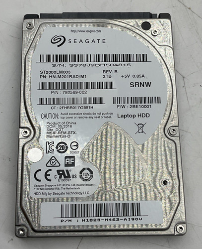Seagate Momentus ST2000LM003 2TB 2,5" SATA Festplatte Laptop PC HDD klein