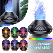Flame Air Diffuser Humidifier LED 7 Colors Essential Oil Aromatherapy Auto-Off