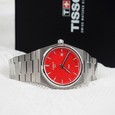 Tissot PRX Red 40mm Dial Men's Stainless Steel Watch T137.410.11.421.00