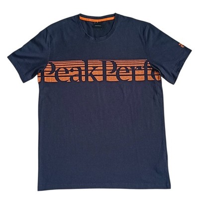 Peak Performance Explore Crew Neck T-Shirt Herren Gr. M blau orange Spellout Logo