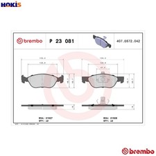 BRAKE PAD SET DISC BRAKE P 23 081 FOR FIAT PUNTO/Hatchback/Van 1.2L 4cyl PUNTO