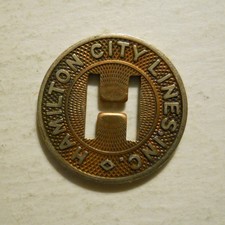Hamilton City Lines (Ohio) transit token - OH385B