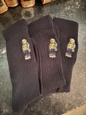 Mens Ralph Lauren Polo Bear Socks 3 Pair