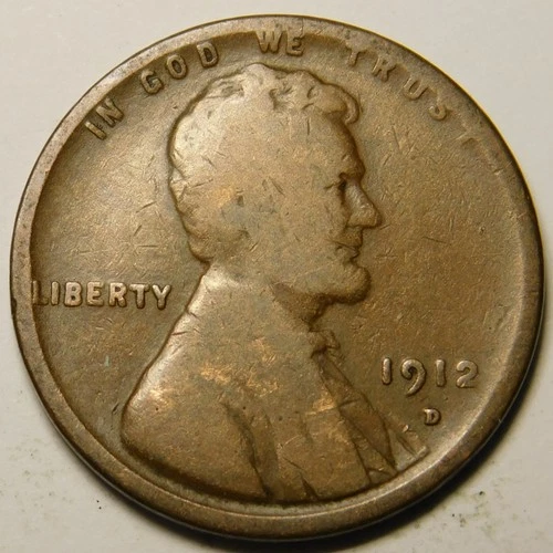 1912 D Lincoln Wheat Cent Penny G-VG "Actual Coin Pictured"