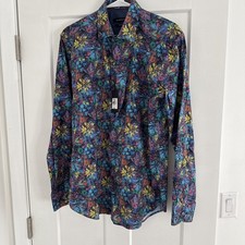 Bugatchi Men Dress Shirt Size M