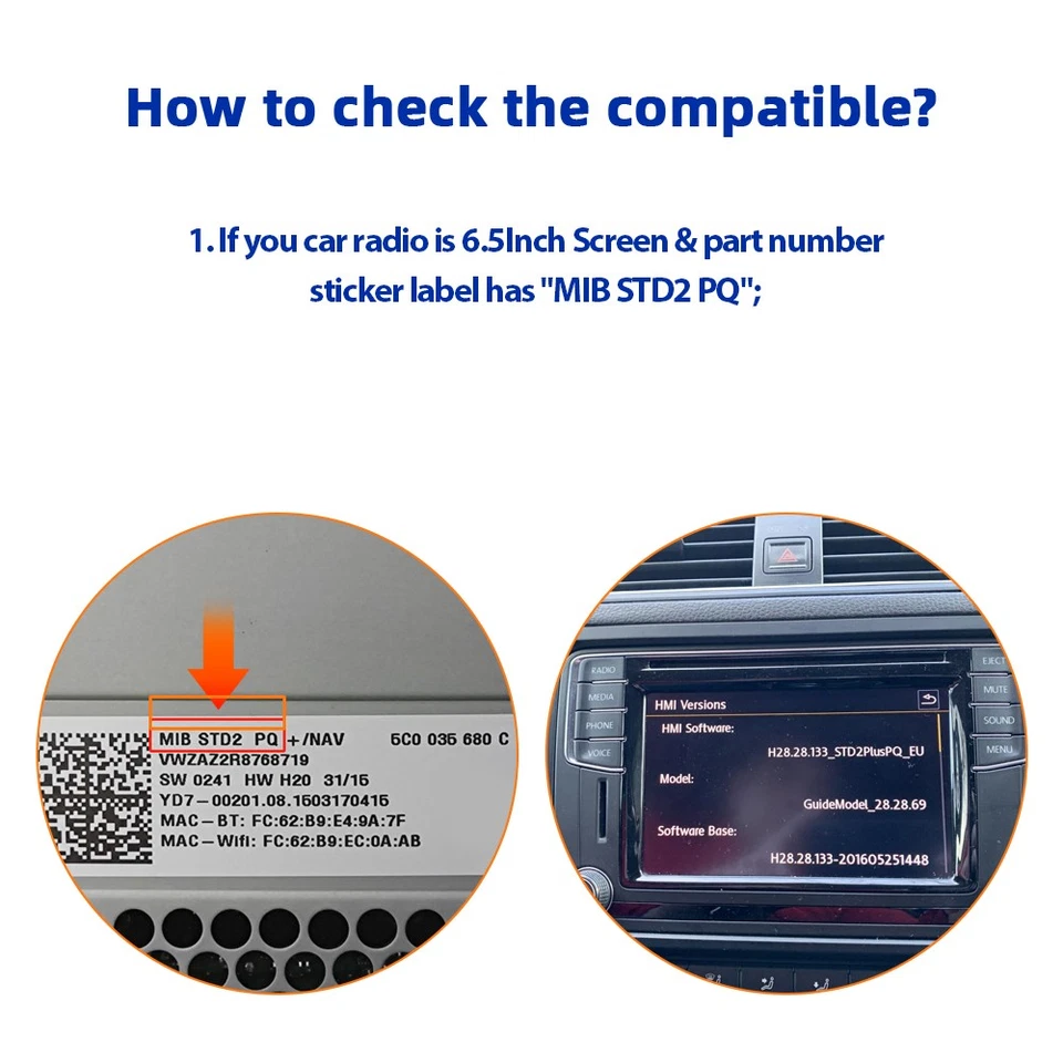 OEM 6,5" LCD Display Touchscreen Ersatz Für VW MIB STD2 680 Multimedia Radio Nav - Bild 4 von 4