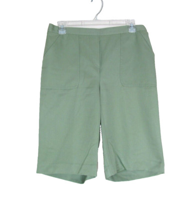 ALFRED DUNNER Womens 10 Olive Green Shorts W 30 INS 11.5 Pull-on Elastic Waist