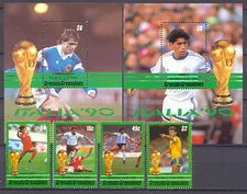 1990 World Cup - Grenada Grenadines - 1303-1306, Bl.196-197 ** MNH