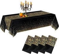 Schwarze Einweg Tischdecke 137X274Cm 4Er Set - Party Hochzeit Weihnachtsfeier
