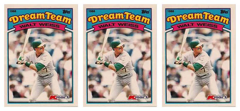 (3) 1989 Topps K-Mart Dream Team Baseball #4 Walt Weiss Lot Athletics