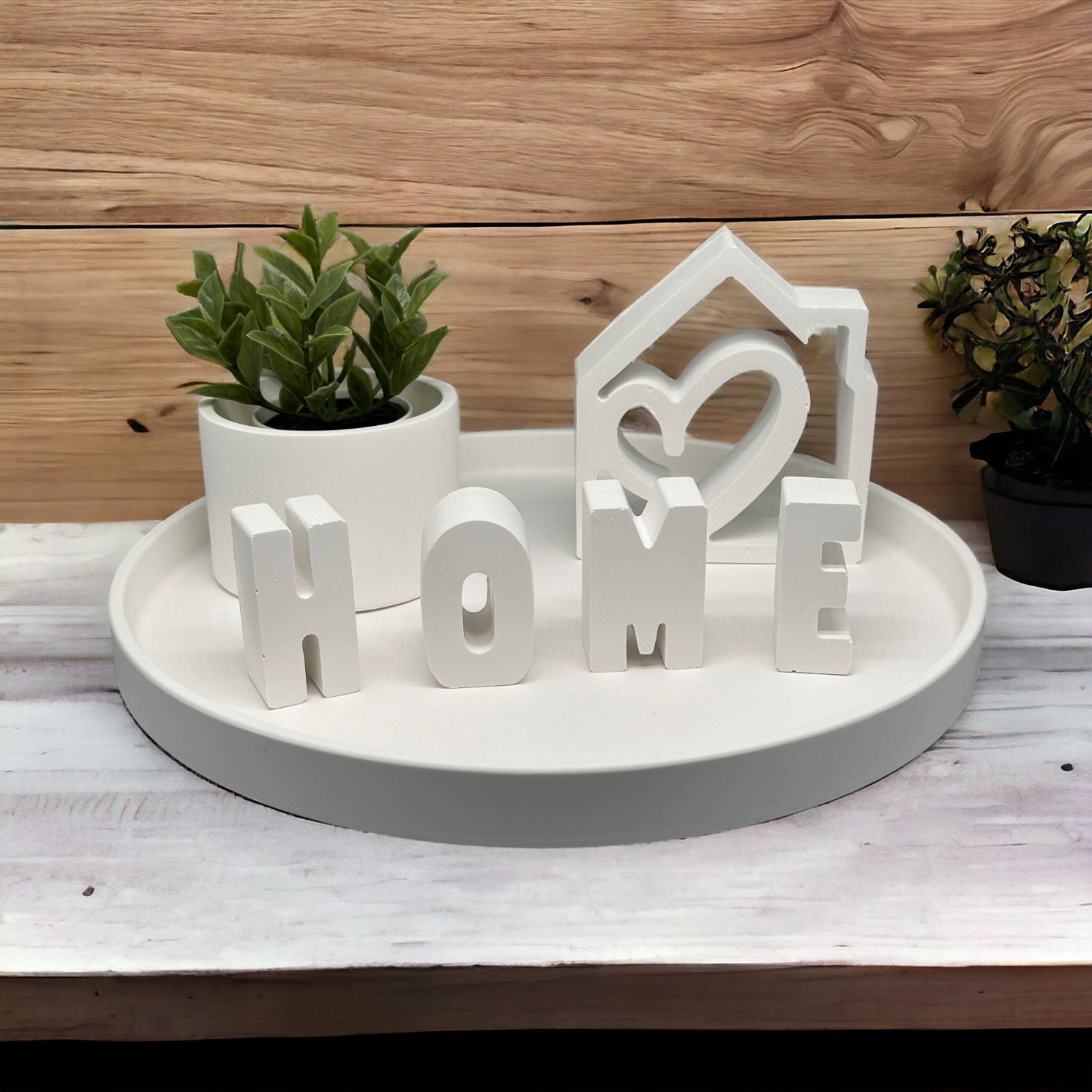 Tablett aus Raysin schön dekoriert für Wohnzimmer, Küche, Flur