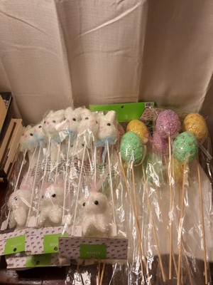 New Crafter Decorators Lot Easter Egg And Bunny Picks Crafts Garland Tree Cute