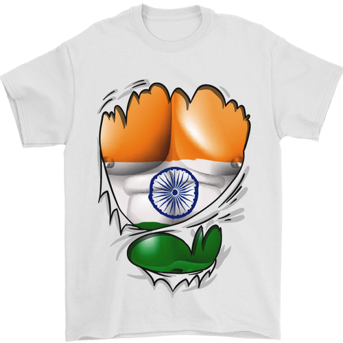 Fitness Die Indisch Flagge Zerrissen Muskeln Indien Herren 100% Baumwoll - Picture 2 of 2