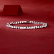 3-5mm Round Cut VVS1 Moissanite Tennis Bracelet for Women S925 Sterling Silver
