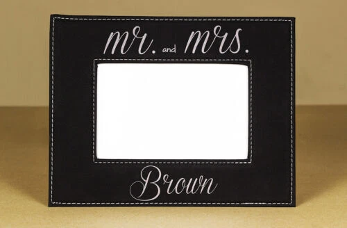 Marcos para fotos de boda de cuero Handmade