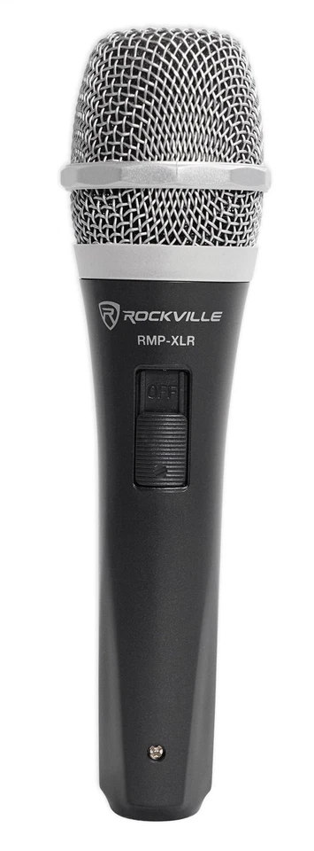 2 Rockville RMP-XLR Dynamic Cardioid Pro Microphones + 10' XLR Cables+2 Clips - Image 3 of 4