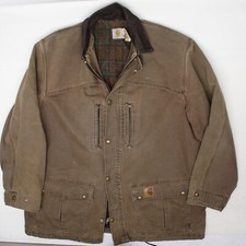 VTG Carhartt C10 CHT Jacket Mens XL Tall Brown Blanket Lined Coat Made in USA