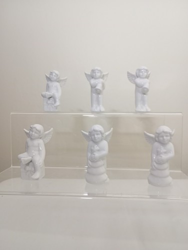 6 X Angels Christmas Cherubs Porcelain Decorations Boxed H: 8 Cm - Picture 4 of 7