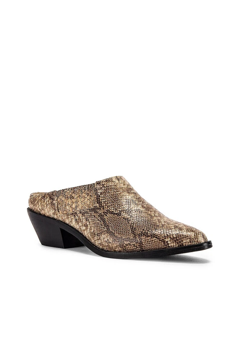 Faux snakeskin mules clearance