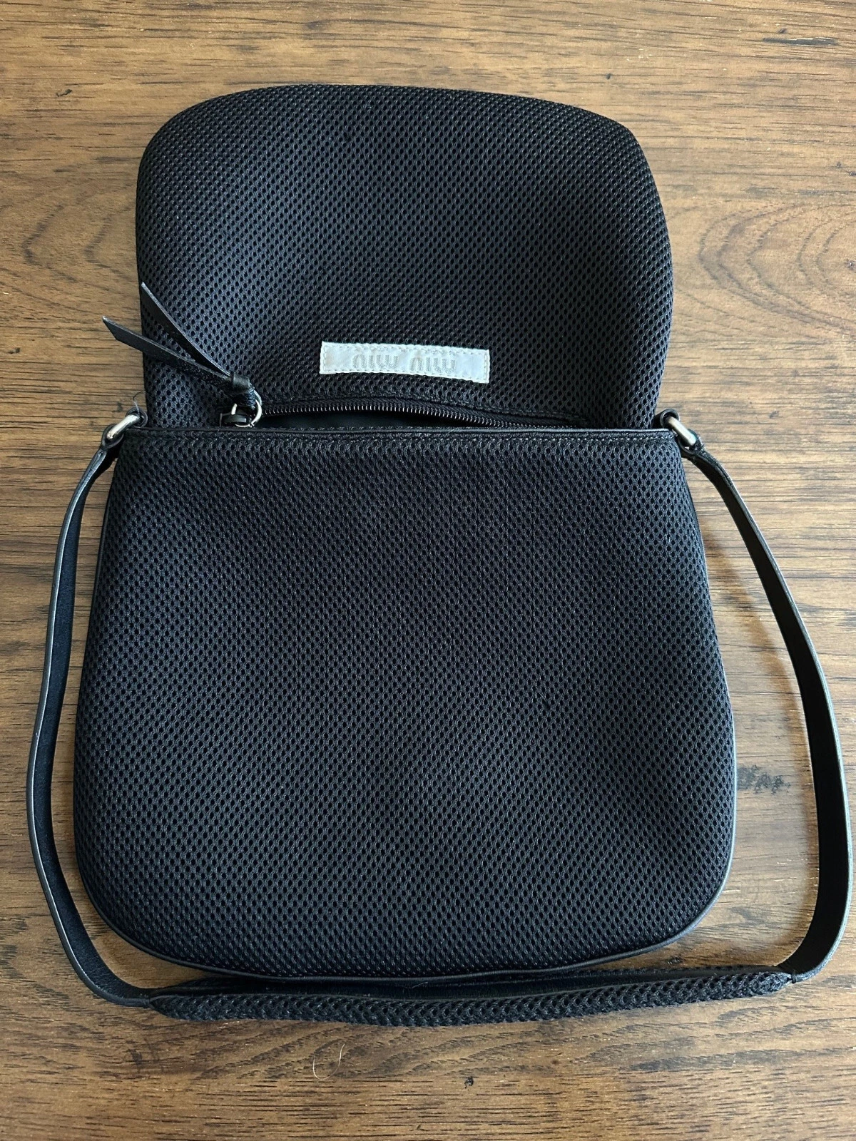 Borsa vintage Miu Miu borsetta pelle nera anni 90 rara puzzle tracolla rete