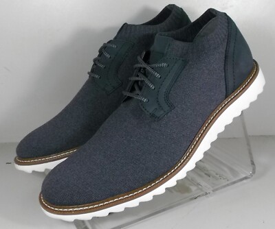 5940856 MS50 MEN'S SHOES SIZE 10 M NAVY KNIT / LEATHER LACE UP JOHNSTON & MURPHY