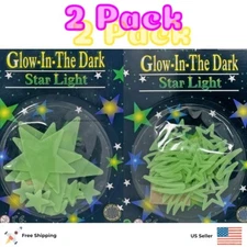 2PK Glow in the Dark Stars Shooting Star Kids Room Wall Stickers Decal Ceiling