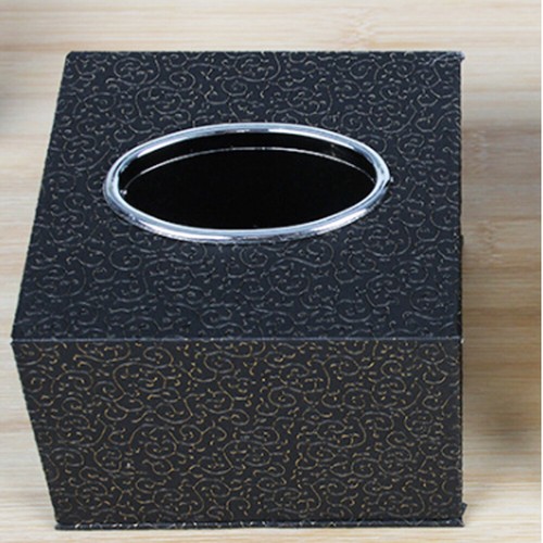 Tissues Cube Box Cover Black Home Napkin Container Tissue Holder - Picture 6 of 11