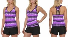 NEW - Gerry Ladies' Swimsuit Racer Back, Tankini Set with Shorts, S 8 , or M 10