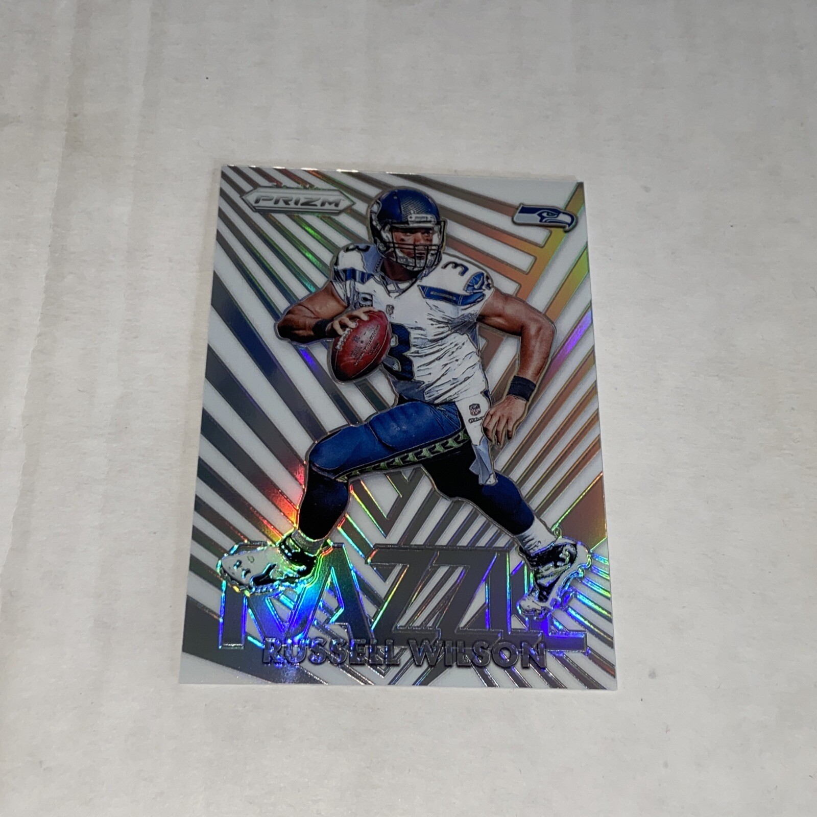 2016 Prizm Razzle Russell Wilson Case Hit Silver Prizm #1 Denver Broncos