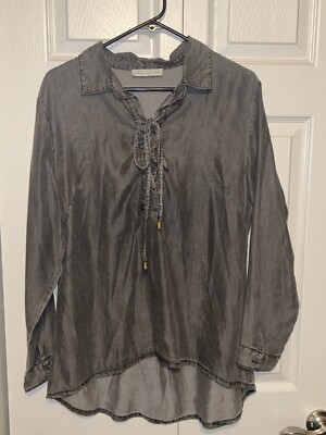 Keren Hart Top Women s Size Small Blouse Gray