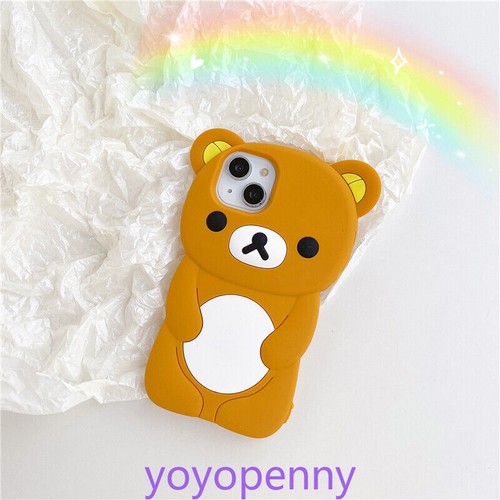Custodia telefono morbida silicone cartone animato simpatico orso per iPhone 16 13 15 Pro Max - Foto 2 di 13