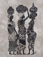 Heidi Lange East African Batik - Market Women  #91 - 15"x24"