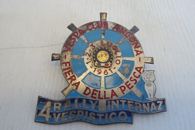 Vespa plate fair of Ancona 4 international rally Vespa 1961