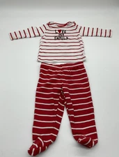 Carters Pajama Set Infant 6M Love My Family Footed Pants Baby Sleepwear Red Whit