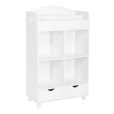 Home Bookshelf for Kids Toy Storage Cabinet with Cubbies Book Nook Area- 4 Cu...